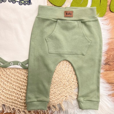 Conj. de Malha 3 peças - Trenzinho - Verde e Off White